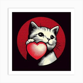 Valentine'S Day Cat 4 Art Print