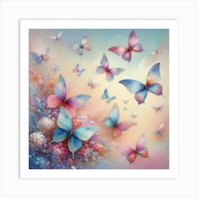 Butterflies In The Sky 2 Art Print