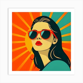 Pop Girl In Sunglasses Affiche