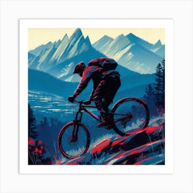 Mountain biking in Boulder, CO Art Print