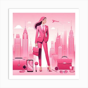 Pink Business Woman Art Print