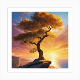 Tree On The Cliff 3 Art Print