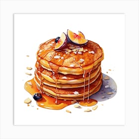 Watercolor Pancakes Illustration Art Print