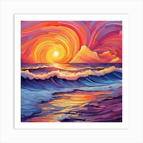 Sunset Painting 3 Art Print