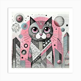 Panther Street City Cat Art Print