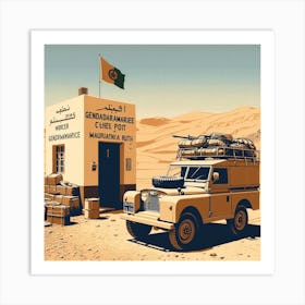 Mauritania border post. Vintage  Art Print