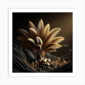 Golden Palm Tree Art Print