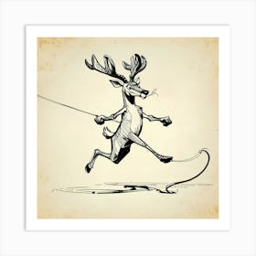 Deer Jumping Rope 1 Art Print