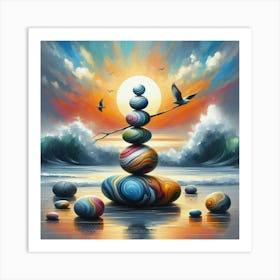 Balancing Pebbles 1 Art Print