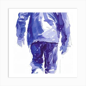 Walker In Blue Jacket Art Print