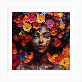 Maraclemente Mosaic Vibrant Colors 3d Black Female Surrounded B F5b588fd 3304 4072 A38a 346a062d669f Art Print