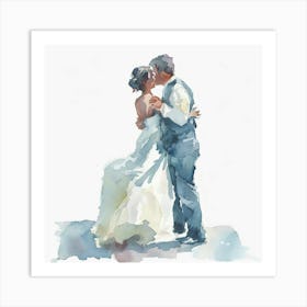 Watercolor Couple Dancing At Wedding 1718371440 2 Art Print