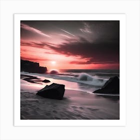 Sunset At The Beach Art Print