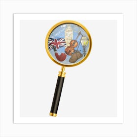 The World Of Sherlock Holmes Under The Magnifying Glass Art Print