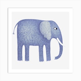 Blue Elephant Art Print