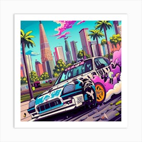 Speed Car In The City Art Print