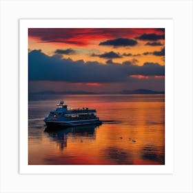 Sunset Ferry 2 Art Print