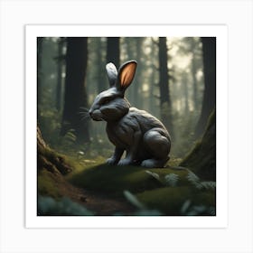 Rabbit In The Forest 71 Art Print