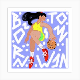 Basketball Girl Square Art Print