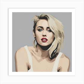 Miley Cyrus Long Side Hair Art Print