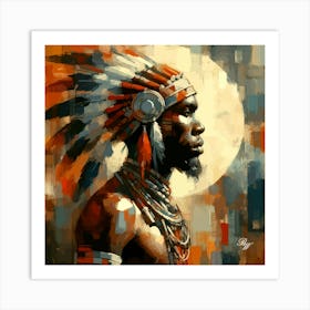 Native African Warrior Man 4 Art Print