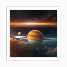 Saturn In Space 2 Art Print