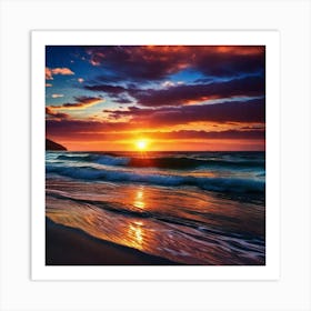 Sunset On The Beach 550 Art Print