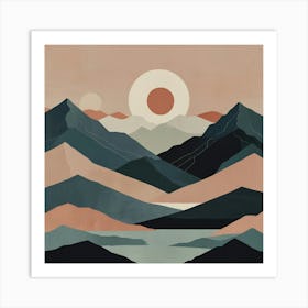 Abstract Mountain Landscape 1 Art Print