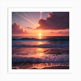 Sunset At The Beach 9 Art Print