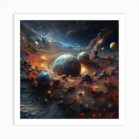 Planets In Space Art Print