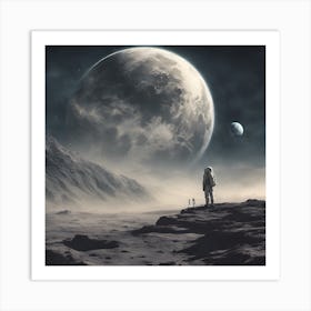 Astronaut On The Moon Art Print