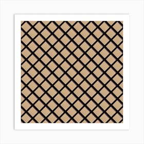 Black And Brown Squares, A Seamless Pattern, Flat Art, 167 Art Print