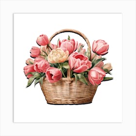 Tulip Serenity Peaceful Botanical Wall Art Art Print