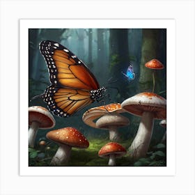 Butterfly In The Forest Art Print