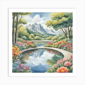 Pond In The Mountains Art Print