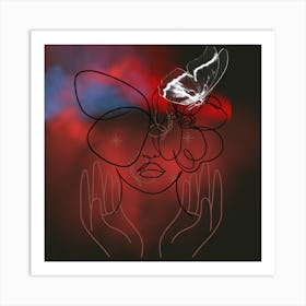 Woman Holding A Butterfly Art Print