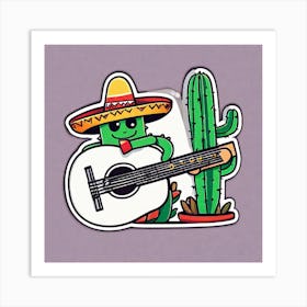 Cactus Guitar Art Print