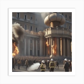 Rome In Flames Art Print