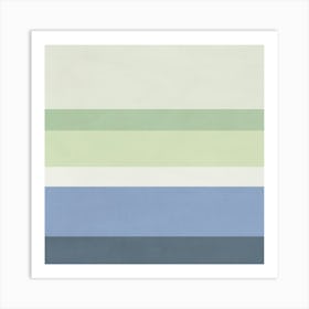 Colored Stripes - blue and green Art Print