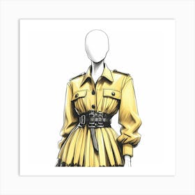 Yellow Trench Coat 1 Art Print