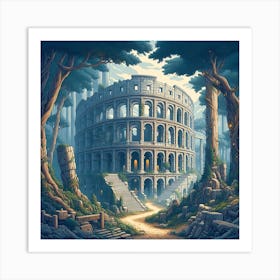 Colosseum In An Enchanted Forest 10 Art Print