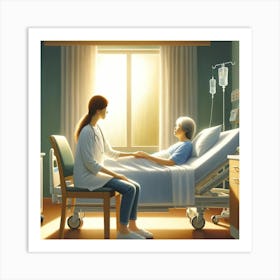 Healing Hands Wall Print Art A Touching And Heartwarming Depiction Of Compassion In Healthcare, Perfect For Bringing A Sense Of Care And Comfort To Any Hospital Setting Art Print