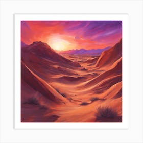 Sunset In The Desert Art Print