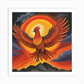 Fiery Phoenix Rising A Symbol Of Rebirth And Power (2) Art Print