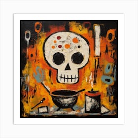 Skull In A Pot Art Print