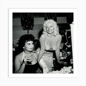 Sophia Loren And Jayne Mansfield Art Print