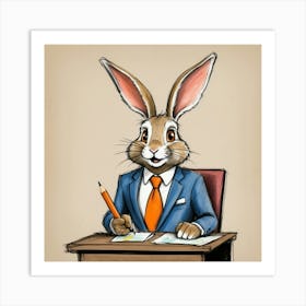 Rabbit In A Suit 50 Art Print