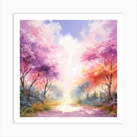 Whispers of Blooms: Impressionistic Oasis Art Print