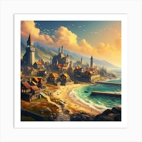 Beachside Town 9 Art Print