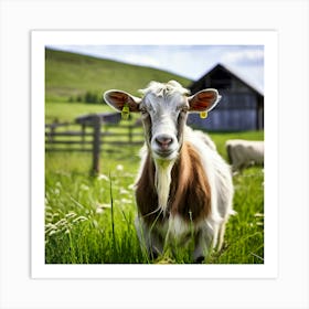 Grass Ecology Pasture Cattle Farmer Tour Tourism Country Rural Green Goat Farm Eco White (8) Art Print